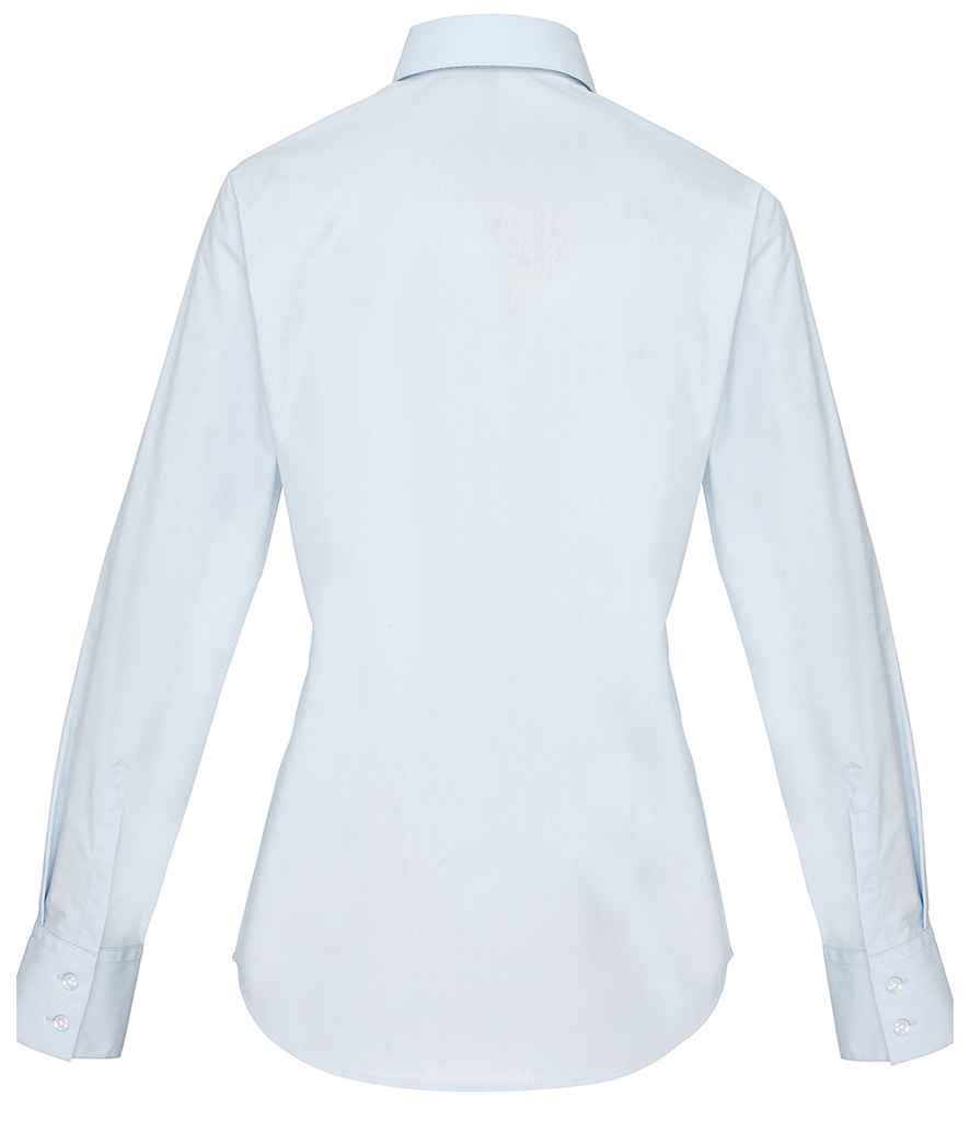 Premier Ladies Supreme Long Sleeve Poplin Shirt in by Premier — Custom branded clothing by Print Press, featuring premium embroidery produced in our specialist print lab in the UK.