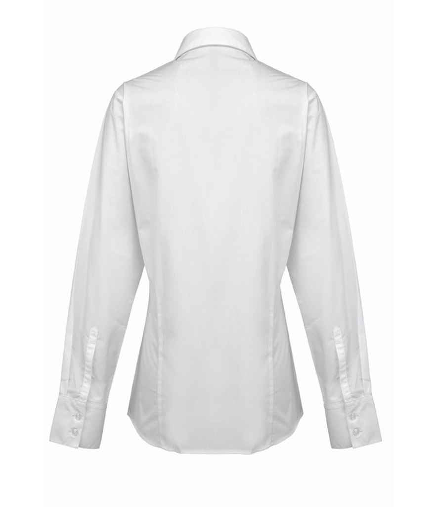 Premier Ladies Supreme Long Sleeve Poplin Shirt in by Premier — Custom branded clothing by Print Press, featuring premium embroidery produced in our specialist print lab in the UK.
