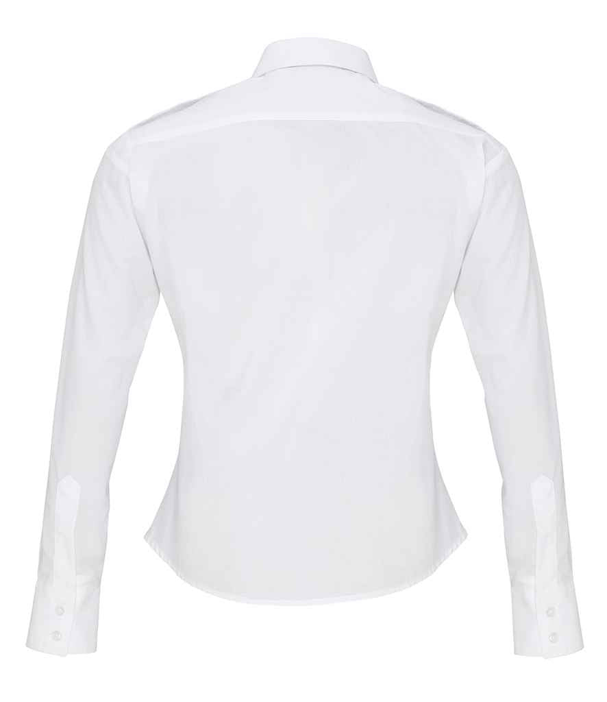 Premier Ladies Long Sleeve Pilot Shirt in by Premier — Custom branded clothing by Print Press, featuring premium embroidery produced in our specialist print lab in the UK.