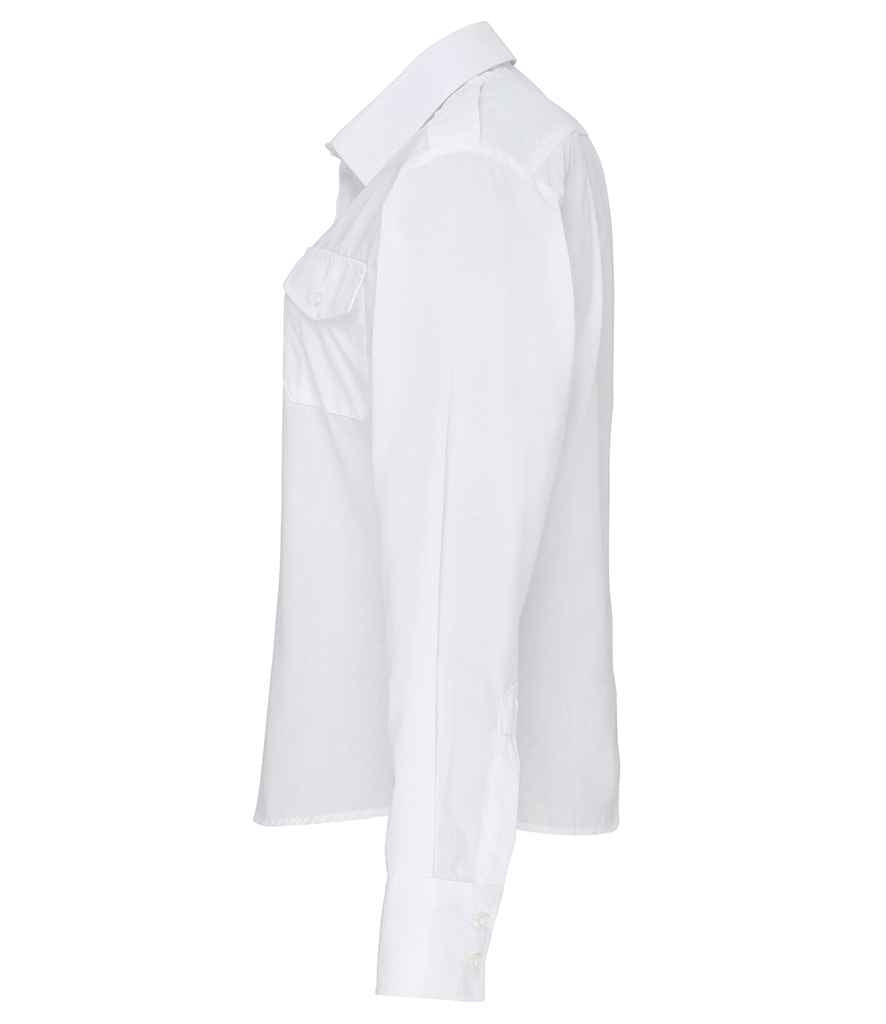 Premier Ladies Long Sleeve Pilot Shirt in by Premier — Custom branded clothing by Print Press, featuring premium embroidery produced in our specialist print lab in the UK.