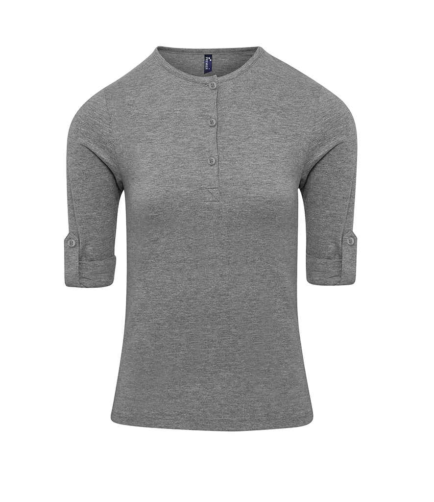 Premier Ladies Long John Roll Sleeve T-Shirt in by Premier — Custom branded clothing by Print Press, featuring premium embroidery produced in our specialist print lab in the UK.