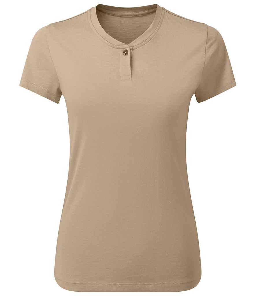 Premier Ladies Comis Sustainable T-Shirt in Khaki by Premier — Custom branded clothing by Print Press, featuring premium embroidery produced in our specialist print lab in the UK.