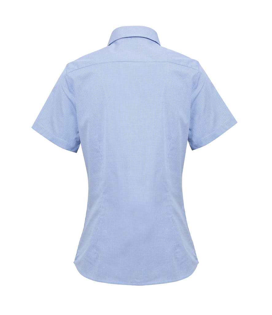 Premier Ladies Gingham Short Sleeve Shirt in by Premier — Custom branded clothing by Print Press, featuring premium embroidery produced in our specialist print lab in the UK.