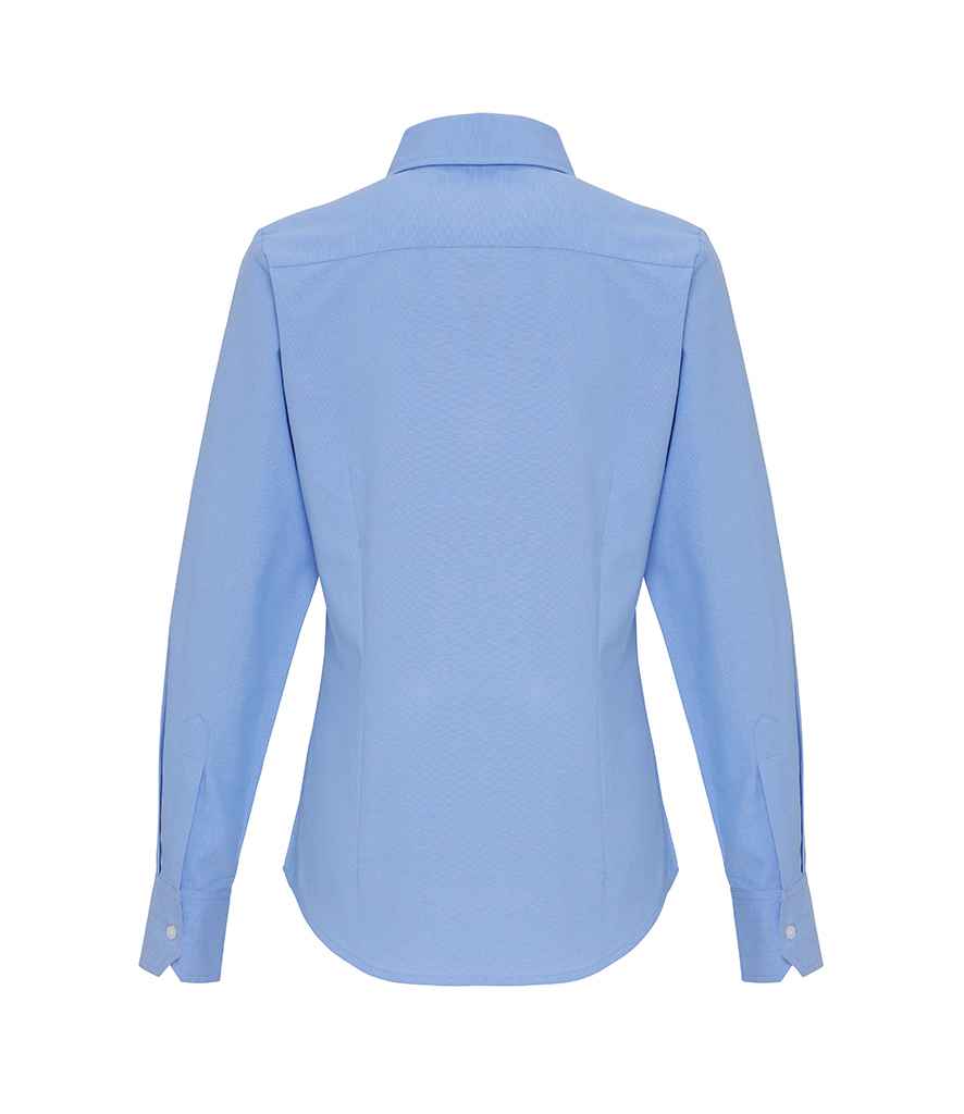 Premier Ladies Long Sleeve Striped Oxford Shirt in by Premier — Custom branded clothing by Print Press, featuring premium embroidery produced in our specialist print lab in the UK.