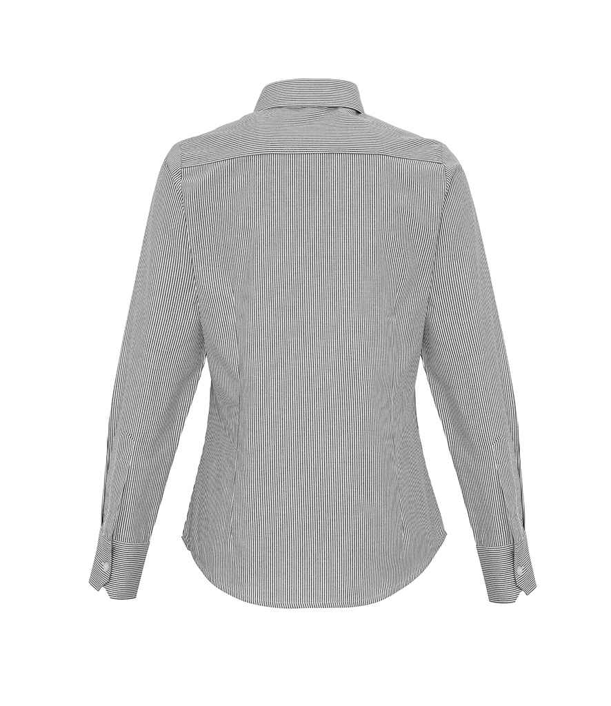 Premier Ladies Long Sleeve Striped Oxford Shirt in by Premier — Custom branded clothing by Print Press, featuring premium embroidery produced in our specialist print lab in the UK.