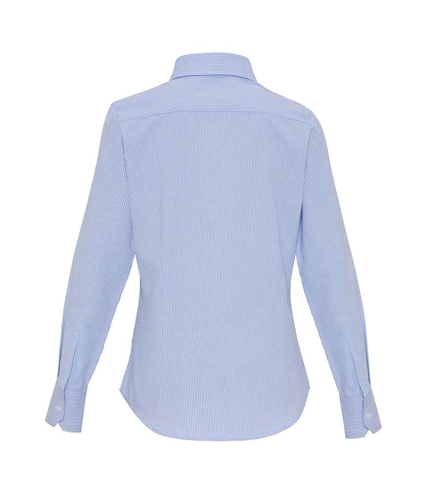 Premier Ladies Long Sleeve Striped Oxford Shirt in by Premier — Custom branded clothing by Print Press, featuring premium embroidery produced in our specialist print lab in the UK.