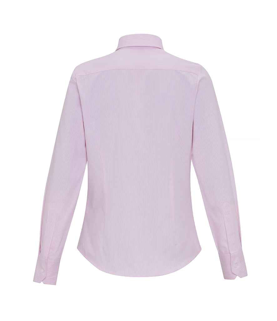 Premier Ladies Long Sleeve Striped Oxford Shirt in by Premier — Custom branded clothing by Print Press, featuring premium embroidery produced in our specialist print lab in the UK.