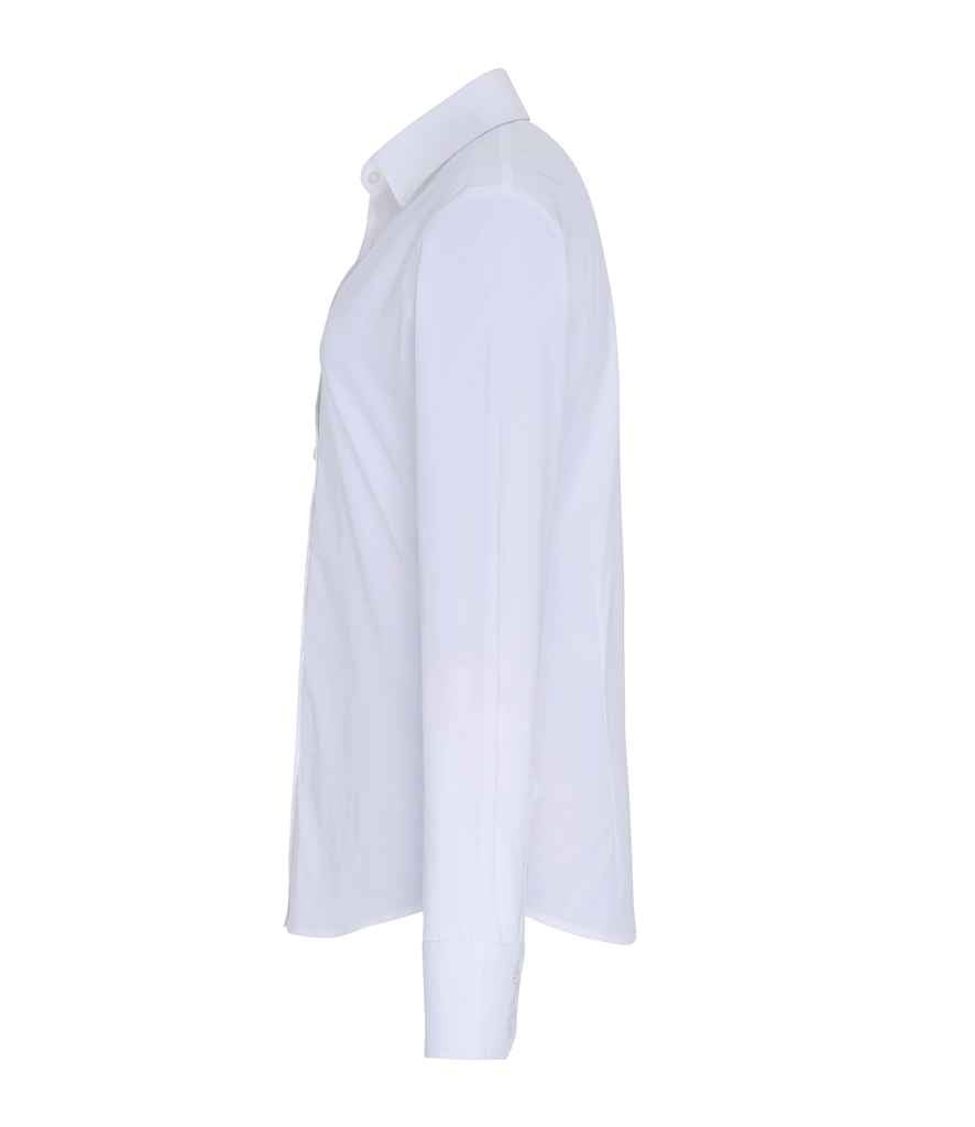 Premier Ladies Long Sleeve Stretch Fit Poplin Shirt in by Premier — Custom branded clothing by Print Press, featuring premium embroidery produced in our specialist print lab in the UK.