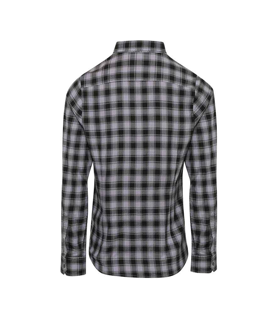 Premier Ladies Mulligan Check Long Sleeve Shirt in by Premier — Custom branded clothing by Print Press, featuring premium embroidery produced in our specialist print lab in the UK.