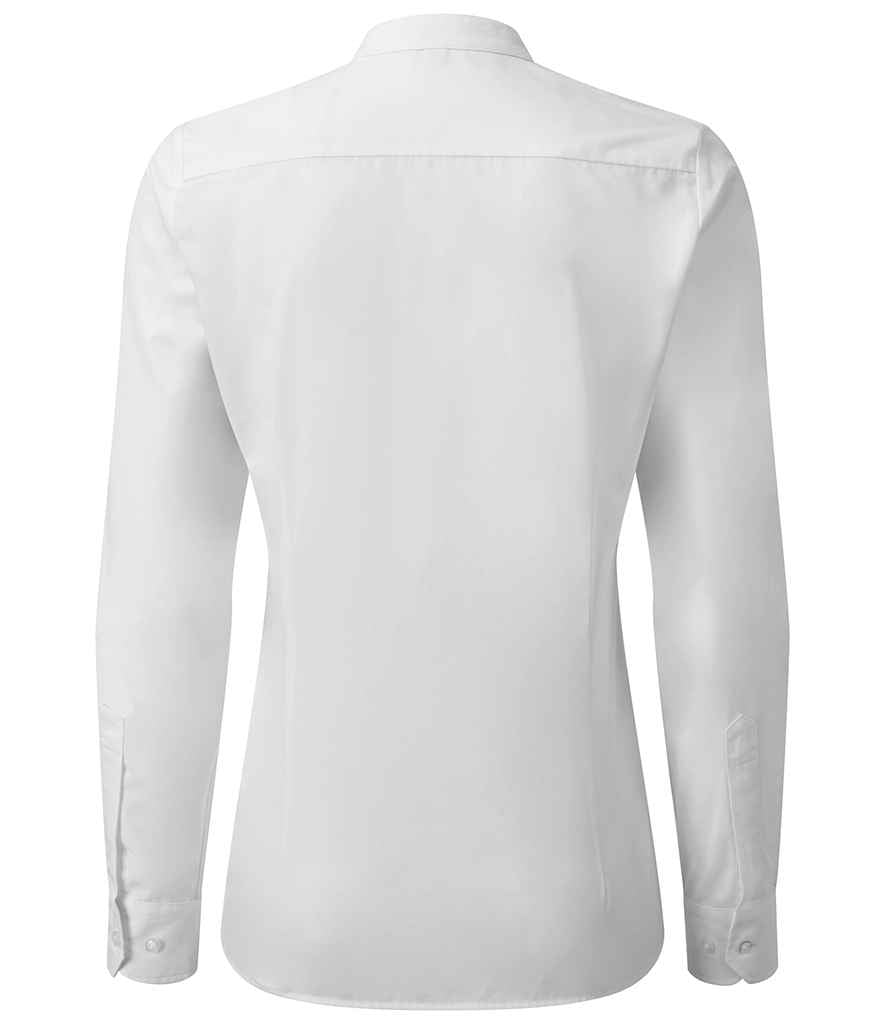 Premier Ladies Banded Collar Grandad Shirt in by Premier — Custom branded clothing by Print Press, featuring premium embroidery produced in our specialist print lab in the UK.