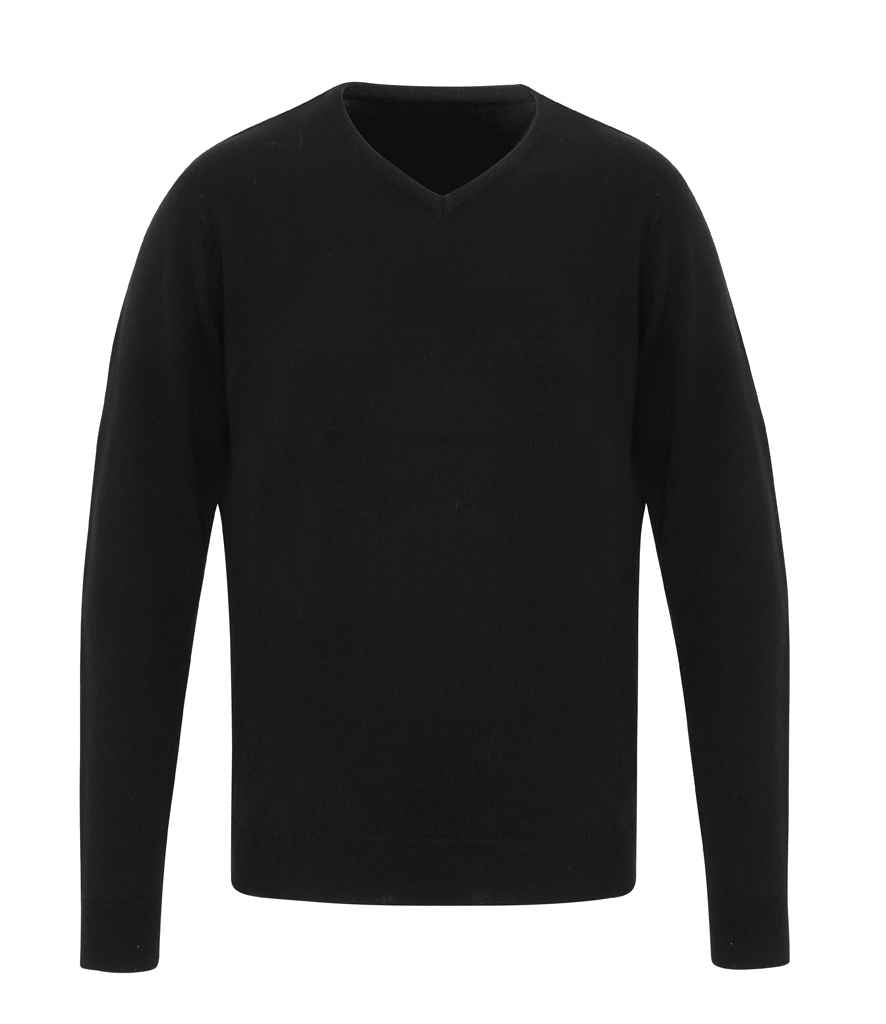 Premier Essential Acrylic V Neck Sweater in by Premier — Custom branded clothing by Print Press, featuring premium embroidery produced in our specialist print lab in the UK.