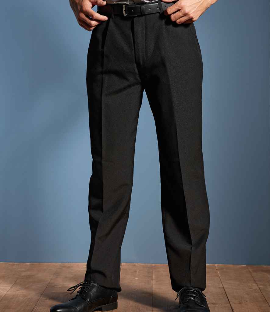 Premier Polyester Trousers in Black by Premier — Custom branded clothing by Print Press, featuring premium embroidery produced in our specialist print lab in the UK.
