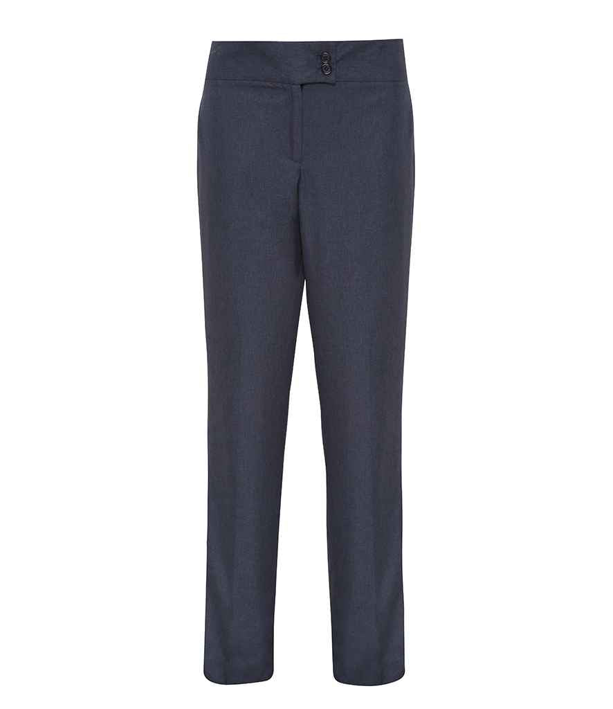 Premier Ladies Iris Straight Leg Trousers in R Heather Black by Premier — Custom branded clothing by Print Press, featuring premium embroidery produced in our specialist print lab in the UK.