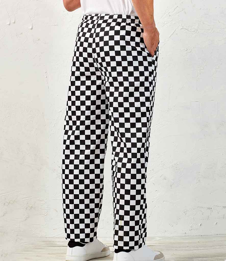 Premier Essential Chef's Trousers in by Premier — Custom branded clothing by Print Press, featuring premium embroidery produced in our specialist print lab in the UK.