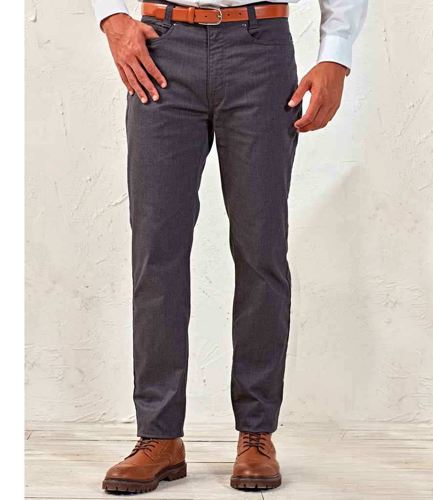Premier Performance Chino Jeans in Charcoal by Premier — Custom branded clothing by Print Press, featuring premium embroidery produced in our specialist print lab in the UK.