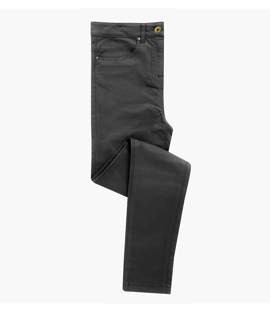 Premier Ladies Performance Chino Jeans in by Premier — Custom branded clothing by Print Press, featuring premium embroidery produced in our specialist print lab in the UK.