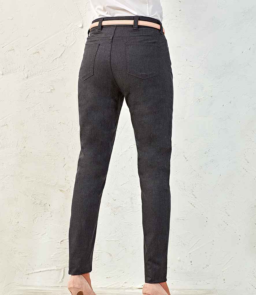 Premier Ladies Performance Chino Jeans in by Premier — Custom branded clothing by Print Press, featuring premium embroidery produced in our specialist print lab in the UK.