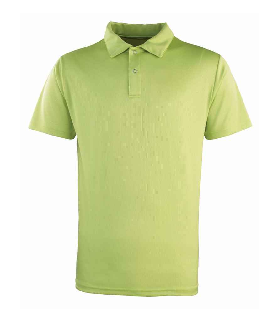 Premier Coolchecker Stud Pique Polo Shirt in Lime Green by Premier — Custom branded clothing by Print Press, featuring premium embroidery produced in our specialist print lab in the UK.