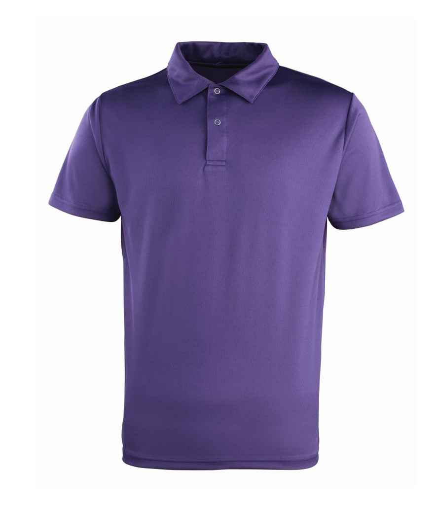 Premier Coolchecker Stud Pique Polo Shirt in Purple by Premier — Custom branded clothing by Print Press, featuring premium embroidery produced in our specialist print lab in the UK.