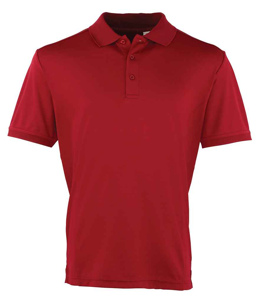 Premier Coolchecker Pique Polo Shirt - (2nd Colours) in Burgundy by Premier — Custom branded clothing by Print Press, featuring premium embroidery produced in our specialist print lab in the UK.