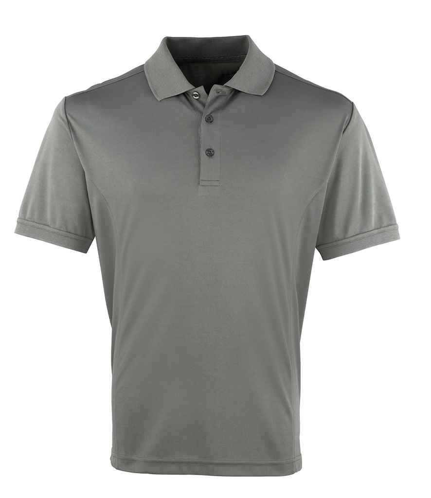 Premier Coolchecker Pique Polo Shirt - (2nd Colours) in Dark Grey by Premier — Custom branded clothing by Print Press, featuring premium embroidery produced in our specialist print lab in the UK.