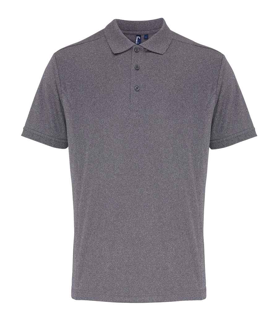 Premier Coolchecker Pique Polo Shirt - (2nd Colours) in Grey Melange by Premier — Custom branded clothing by Print Press, featuring premium embroidery produced in our specialist print lab in the UK.