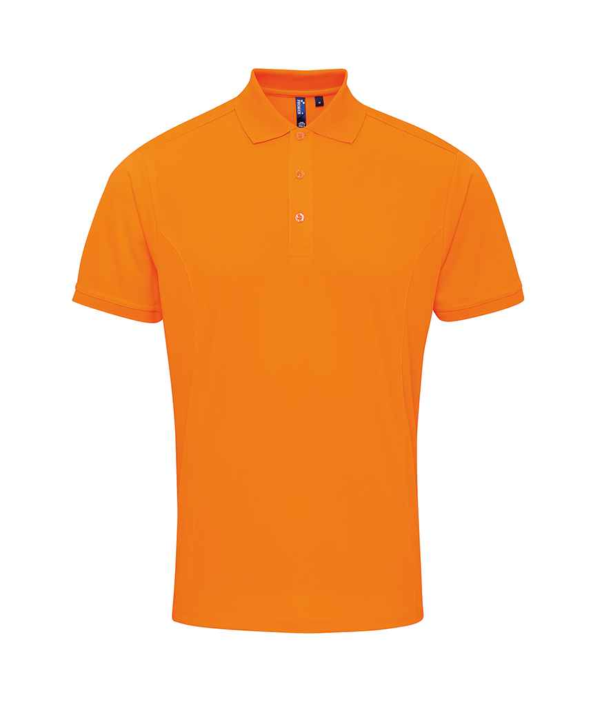 Premier Coolchecker Pique Polo Shirt in Neon Orange by Premier — Custom branded clothing by Print Press, featuring premium embroidery produced in our specialist print lab in the UK.