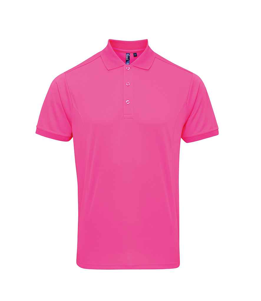 Premier Coolchecker Pique Polo Shirt in Neon Pink by Premier — Custom branded clothing by Print Press, featuring premium embroidery produced in our specialist print lab in the UK.