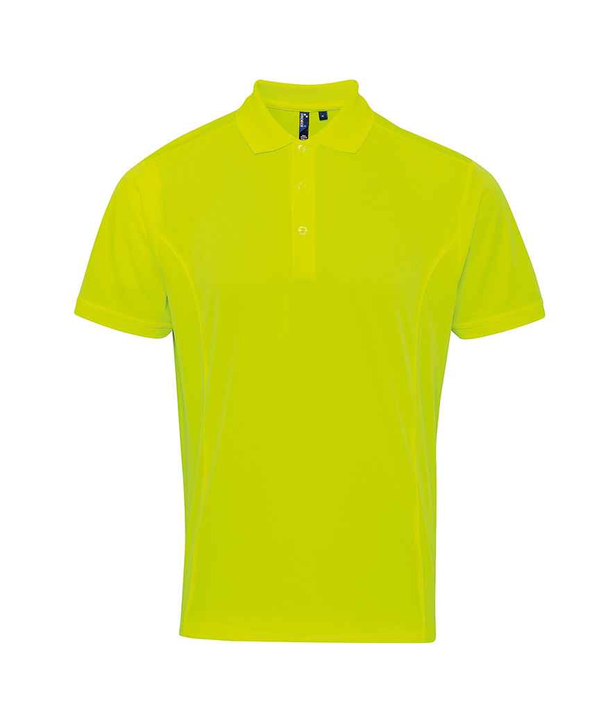 Premier Coolchecker Pique Polo Shirt in Neon Yellow by Premier — Custom branded clothing by Print Press, featuring premium embroidery produced in our specialist print lab in the UK.