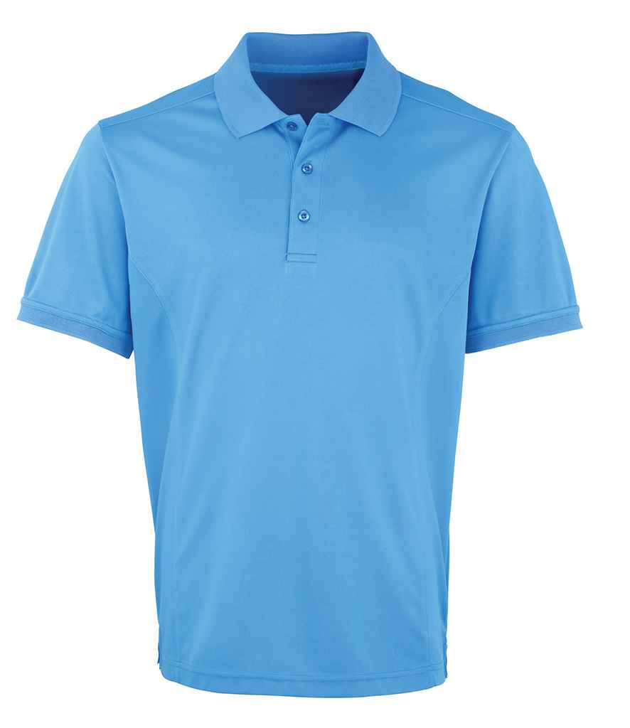 Premier Coolchecker Pique Polo Shirt in Sapphire Blue by Premier — Custom branded clothing by Print Press, featuring premium embroidery produced in our specialist print lab in the UK.