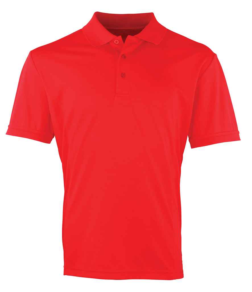 Premier Coolchecker Pique Polo Shirt in Strawberry Red by Premier — Custom branded clothing by Print Press, featuring premium embroidery produced in our specialist print lab in the UK.