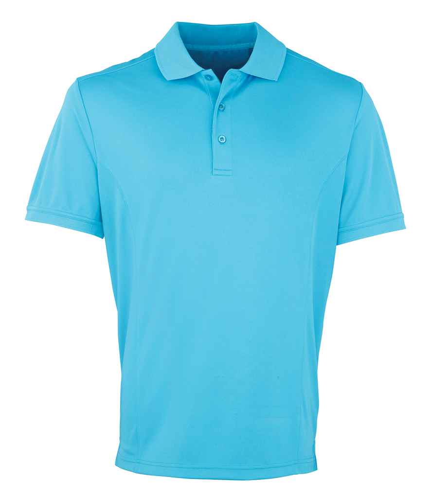 Premier Coolchecker Pique Polo Shirt in Turquoise Blue by Premier — Custom branded clothing by Print Press, featuring premium embroidery produced in our specialist print lab in the UK.