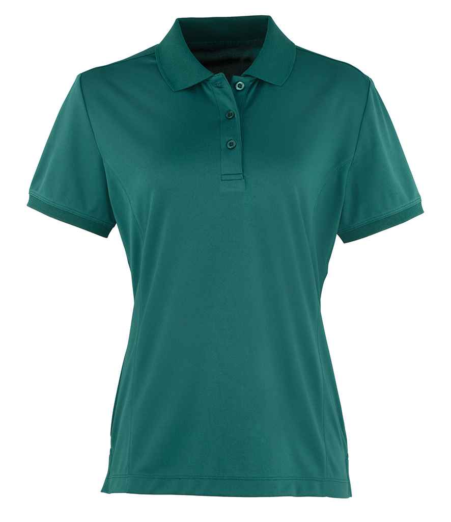 Premier Ladies Coolchecker Pique Polo Shirt - (2nd Colours) in Bottle Green by Premier — Custom branded clothing by Print Press, featuring premium embroidery produced in our specialist print lab in the UK.