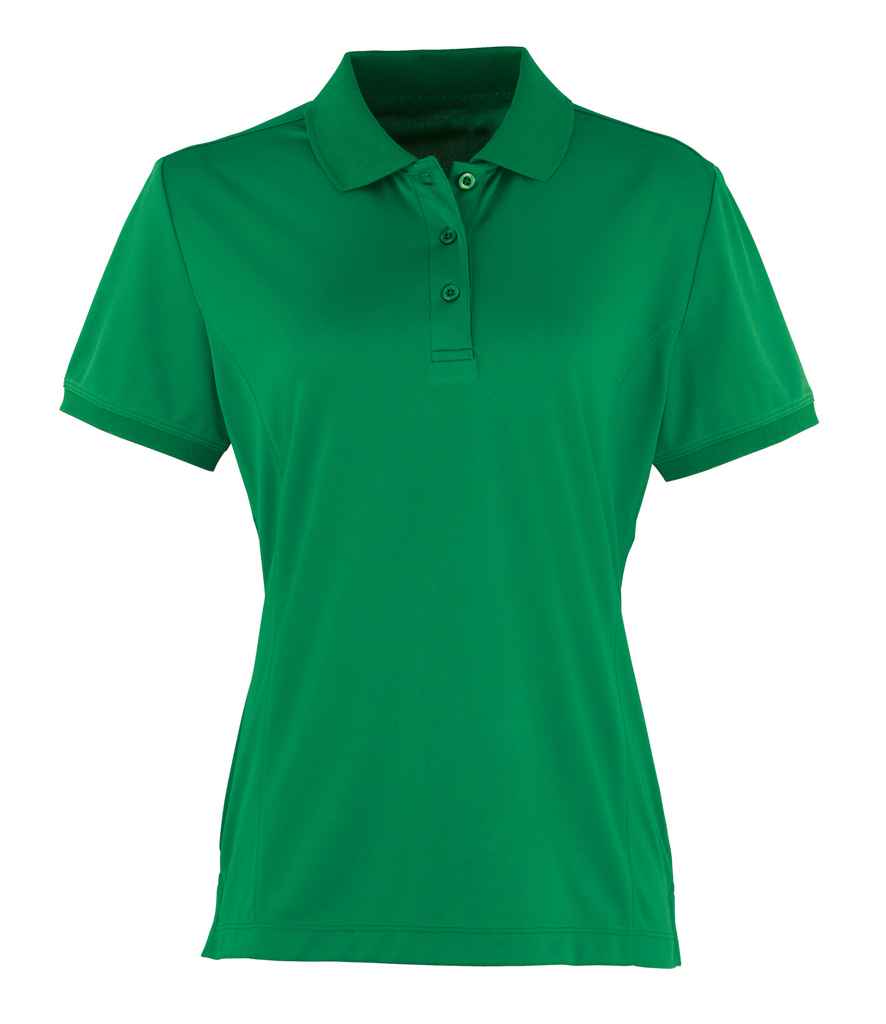 Premier Ladies Coolchecker Pique Polo Shirt - (2nd Colours) in Kelly by Premier — Custom branded clothing by Print Press, featuring premium embroidery produced in our specialist print lab in the UK.
