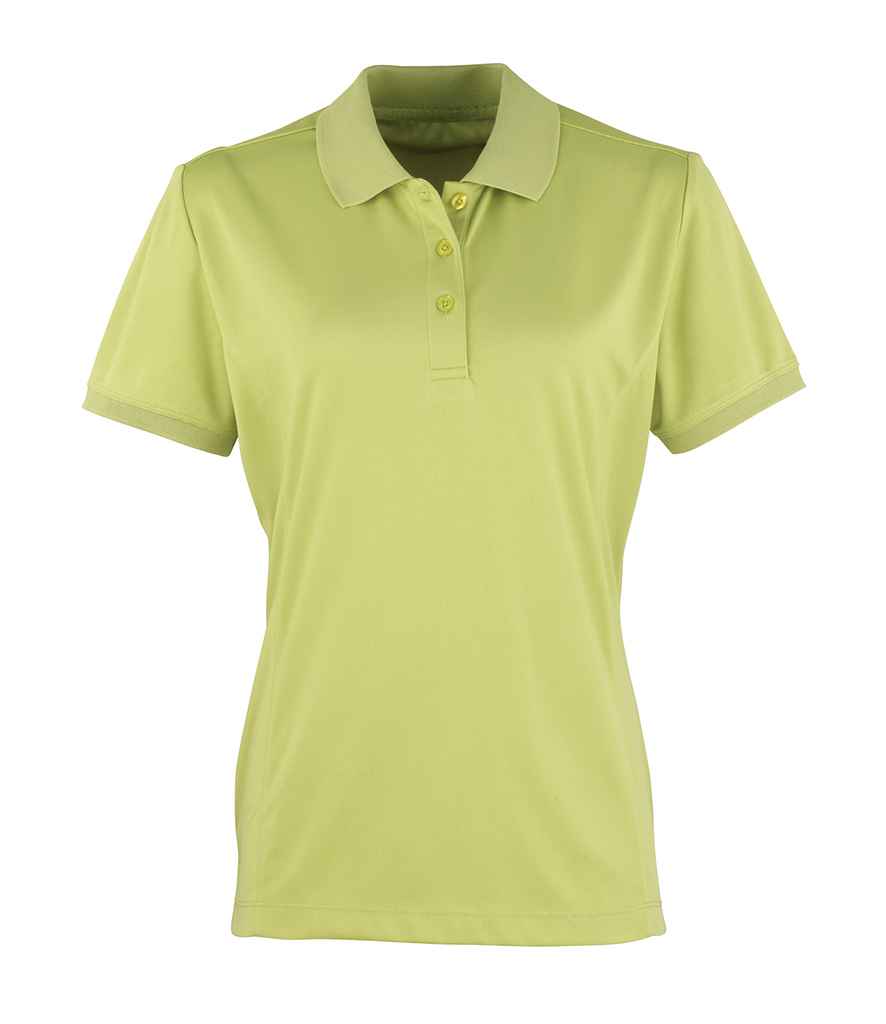 Premier Ladies Coolchecker Pique Polo Shirt in Lime Green by Premier — Custom branded clothing by Print Press, featuring premium embroidery produced in our specialist print lab in the UK.