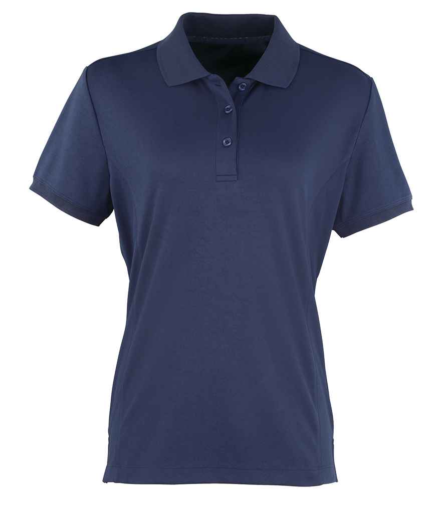Premier Ladies Coolchecker Pique Polo Shirt in Navy by Premier — Custom branded clothing by Print Press, featuring premium embroidery produced in our specialist print lab in the UK.