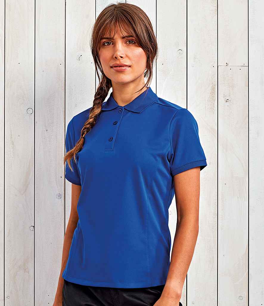 Premier Ladies Coolchecker Pique Polo Shirt in Royal Blue by Premier — Custom branded clothing by Print Press, featuring premium embroidery produced in our specialist print lab in the UK.