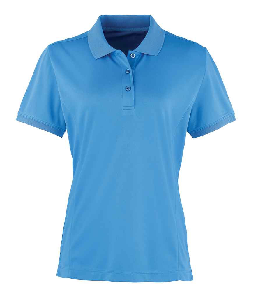 Premier Ladies Coolchecker Pique Polo Shirt in Sapphire Blue by Premier — Custom branded clothing by Print Press, featuring premium embroidery produced in our specialist print lab in the UK.