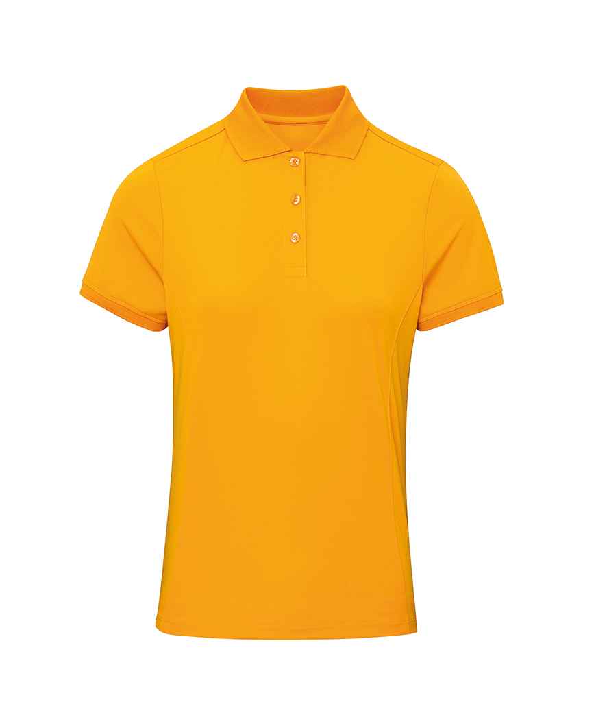 Premier Ladies Coolchecker Pique Polo Shirt in Sunflower by Premier — Custom branded clothing by Print Press, featuring premium embroidery produced in our specialist print lab in the UK.