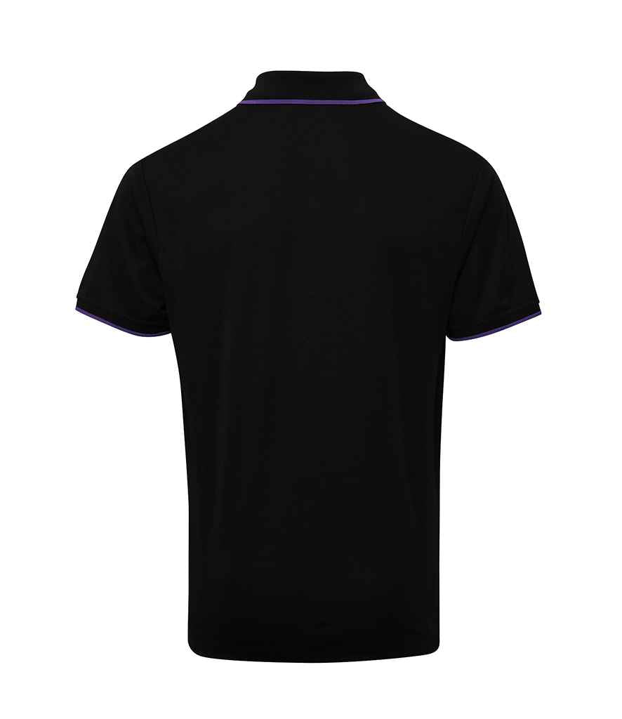 Premier Contrast Coolchecker Pique Polo Shirt in Black Purple by Premier — Custom branded clothing by Print Press, featuring premium embroidery produced in our specialist print lab in the UK.