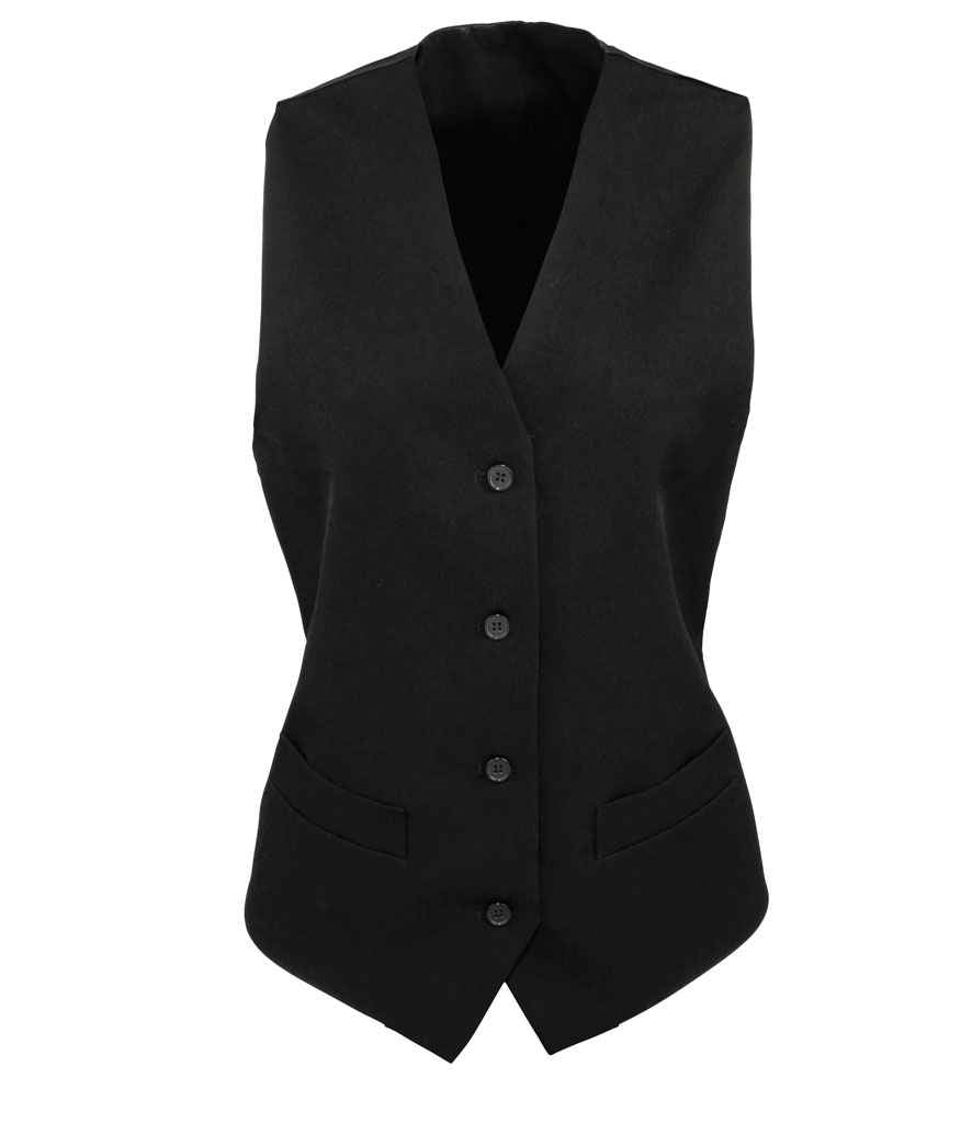 Premier Ladies Lined Waistcoat in by Premier — Custom branded clothing by Print Press, featuring premium embroidery produced in our specialist print lab in the UK.