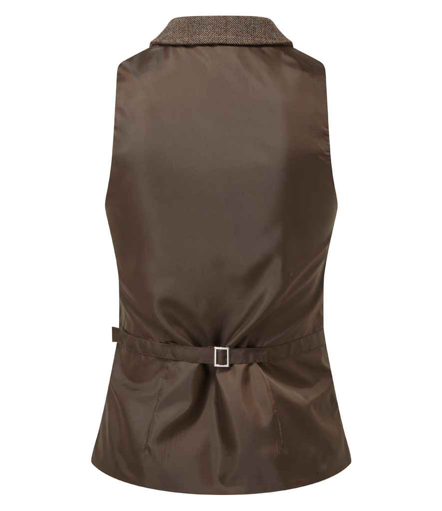 Premier Ladies Herringbone Waistcoat in by Premier — Custom branded clothing by Print Press, featuring premium embroidery produced in our specialist print lab in the UK.