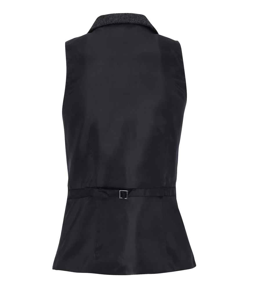 Premier Ladies Herringbone Waistcoat in by Premier — Custom branded clothing by Print Press, featuring premium embroidery produced in our specialist print lab in the UK.
