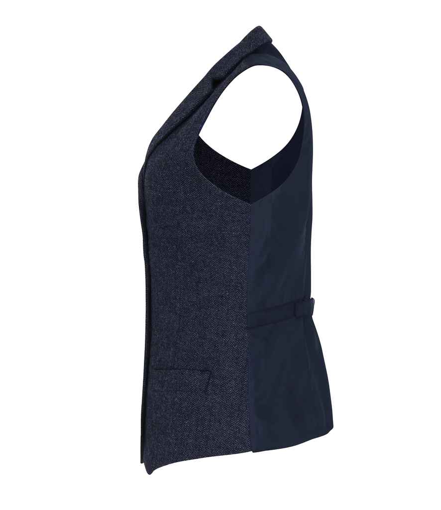 Premier Ladies Herringbone Waistcoat in by Premier — Custom branded clothing by Print Press, featuring premium embroidery produced in our specialist print lab in the UK.
