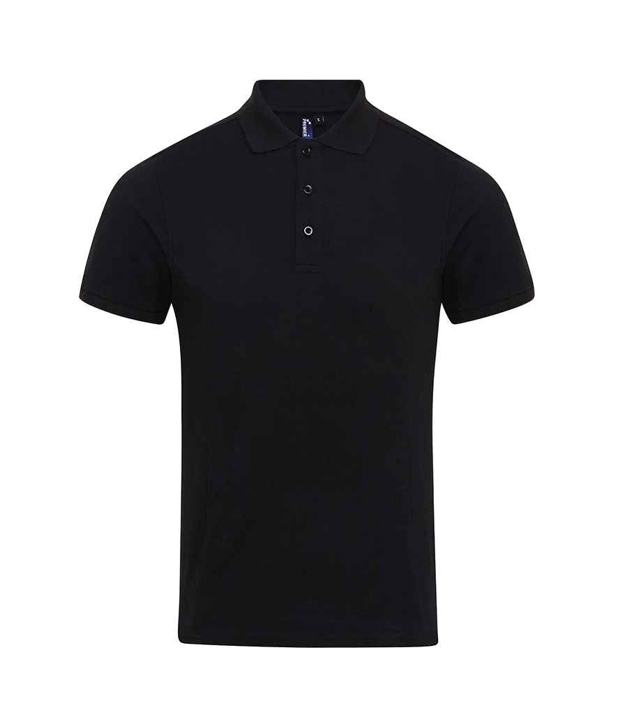 Premier Coolchecker Plus Pique Polo Shirt - (2nd Colours) in Black by Premier — Custom branded clothing by Print Press, featuring premium embroidery produced in our specialist print lab in the UK.