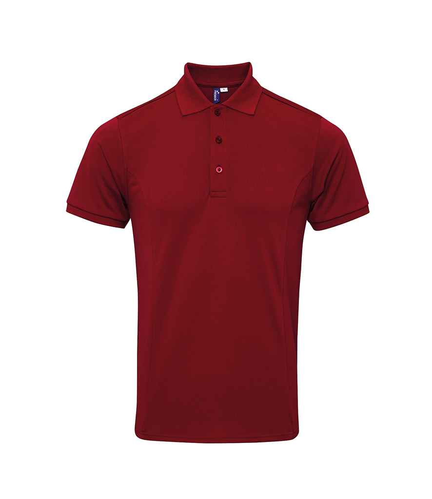 Premier Coolchecker Plus Pique Polo Shirt - (2nd Colours) in Burgundy by Premier — Custom branded clothing by Print Press, featuring premium embroidery produced in our specialist print lab in the UK.
