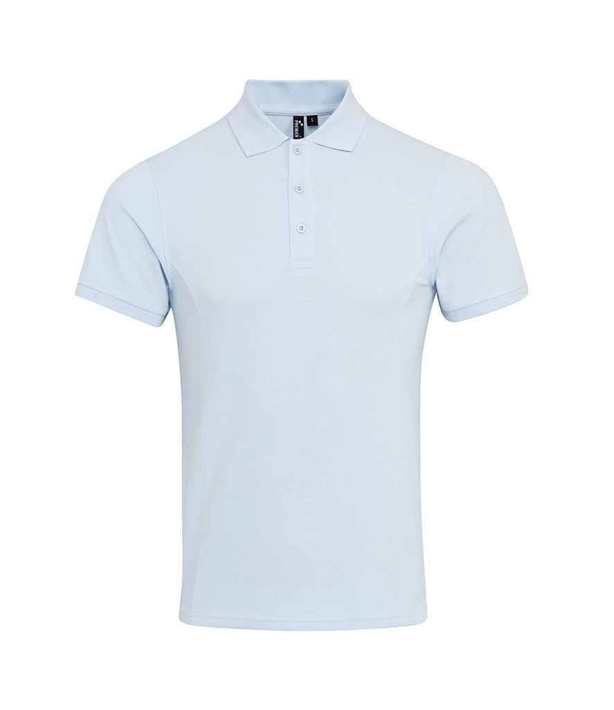Premier Coolchecker Plus Pique Polo Shirt in Light Blue by Premier — Custom branded clothing by Print Press, featuring premium embroidery produced in our specialist print lab in the UK.