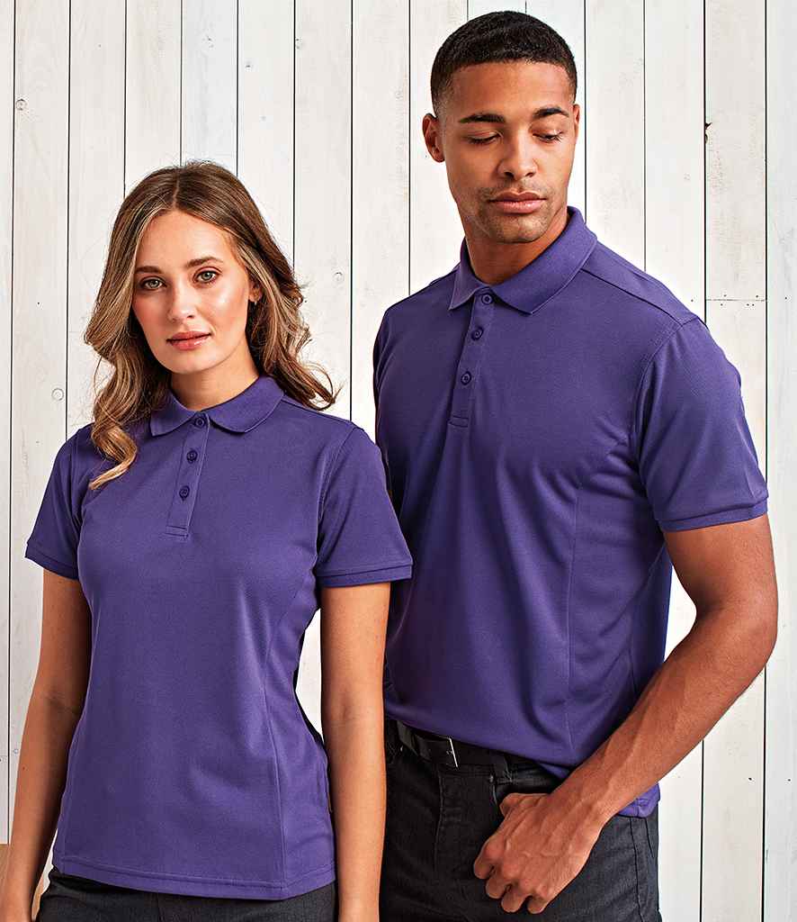 Premier Coolchecker Plus Pique Polo Shirt in Purple by Premier — Custom branded clothing by Print Press, featuring premium embroidery produced in our specialist print lab in the UK.