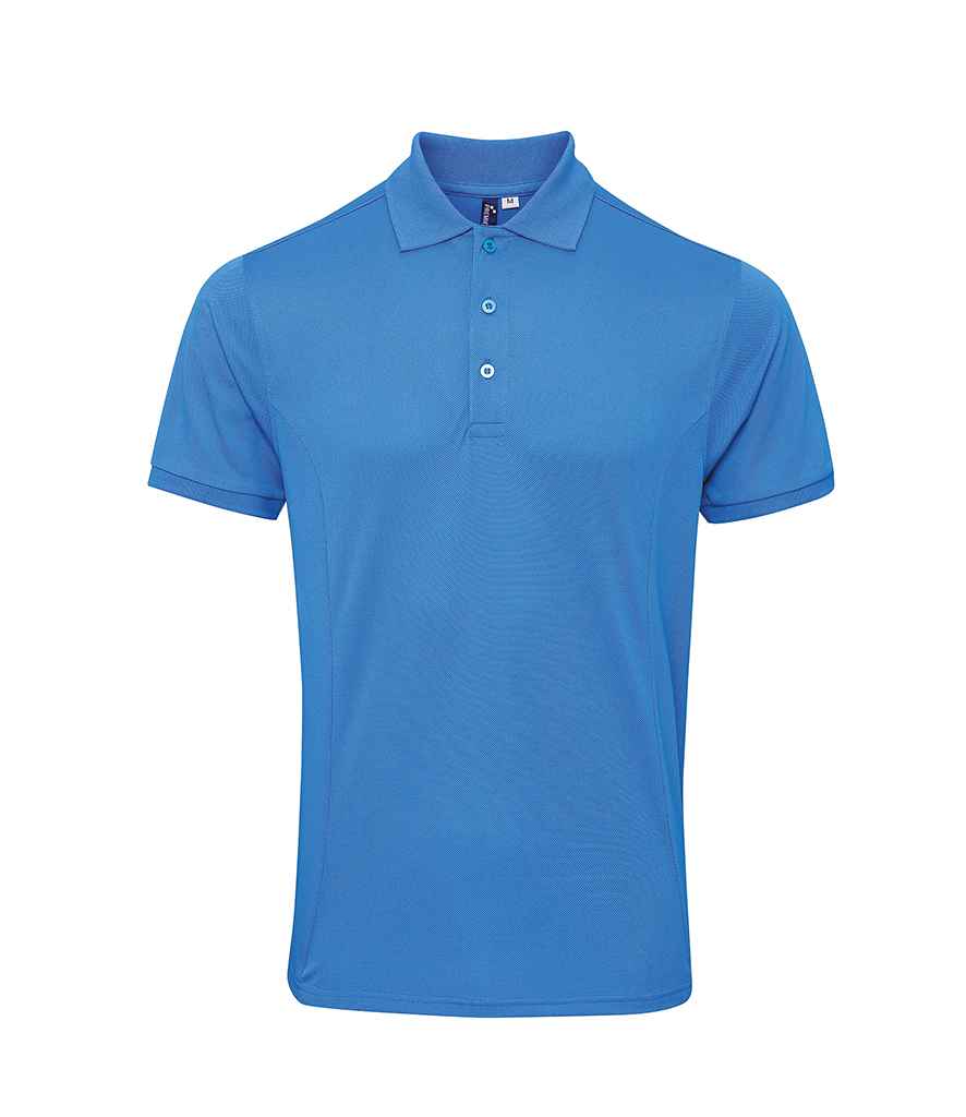 Premier Coolchecker Plus Pique Polo Shirt in Sapphire Blue by Premier — Custom branded clothing by Print Press, featuring premium embroidery produced in our specialist print lab in the UK.