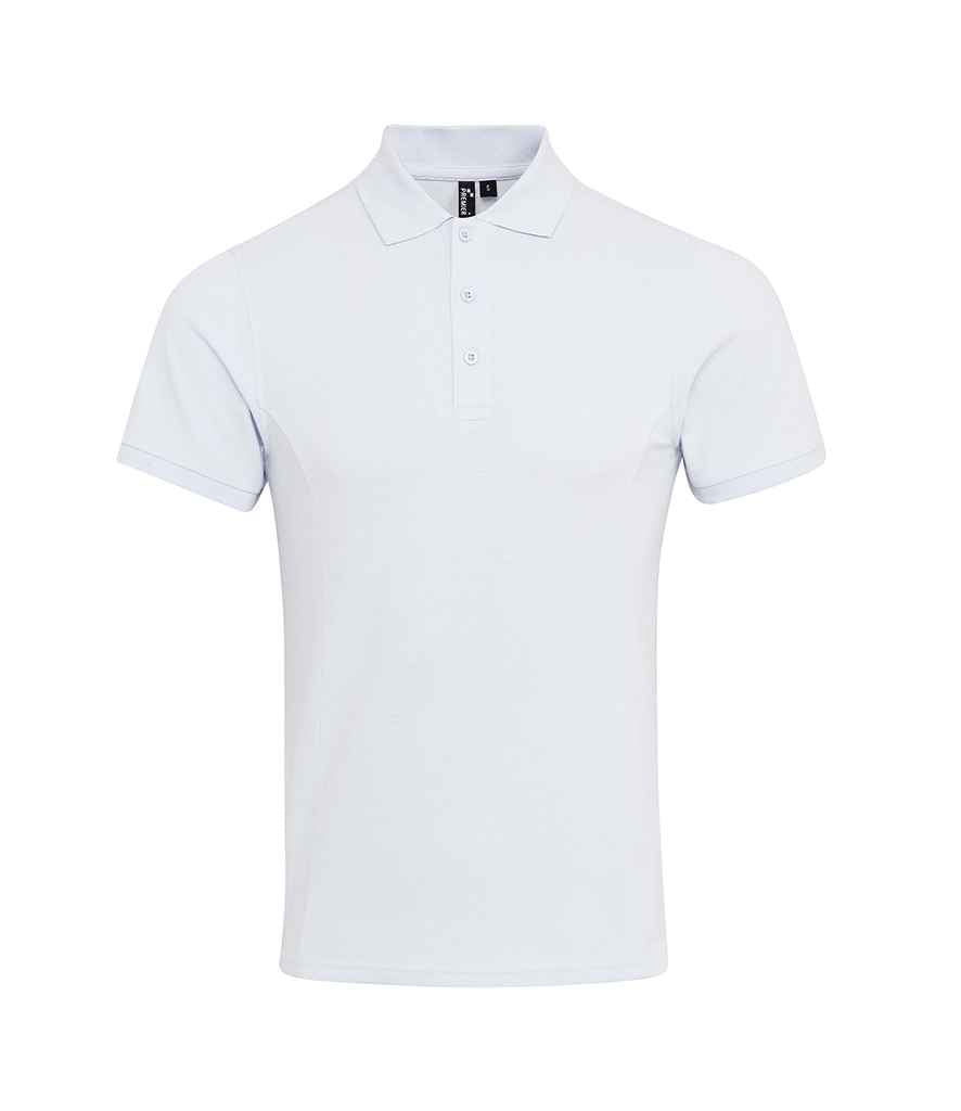 Premier Coolchecker Plus Pique Polo Shirt in White by Premier — Custom branded clothing by Print Press, featuring premium embroidery produced in our specialist print lab in the UK.